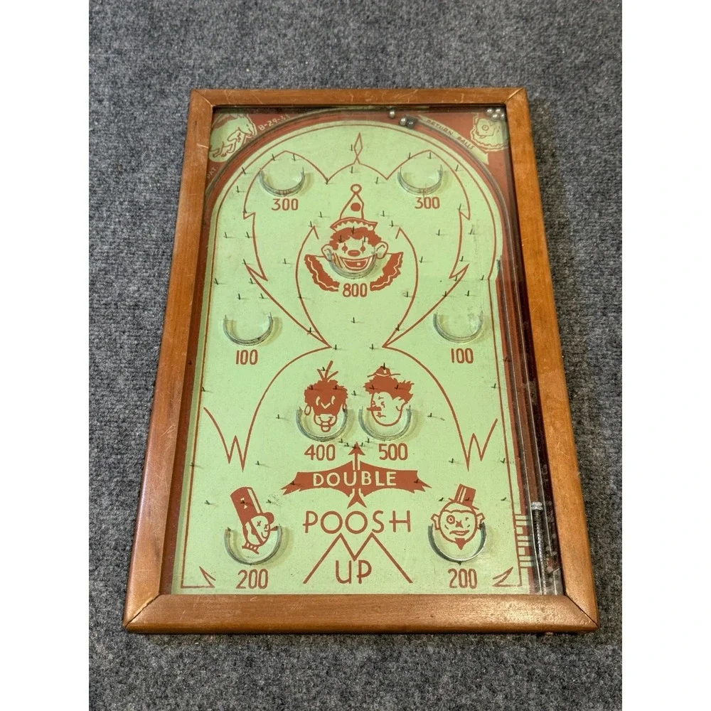Double Poosh-M-Up Clown Tabletop Pinball Game Vintage Northwestern Products